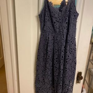 Navy midi lace dress
